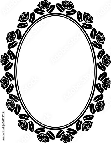 silhouette of roses frame