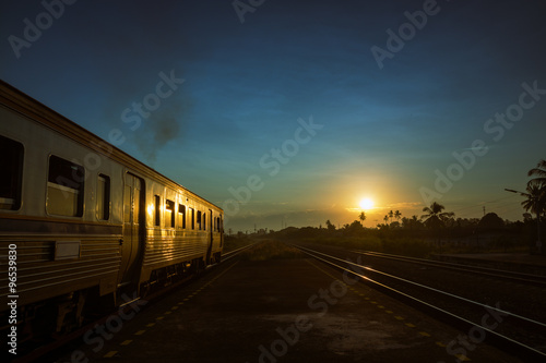 Train Running over Rural Railway