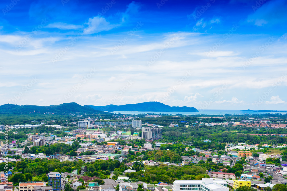 Phuket Town top view from Rang Hill