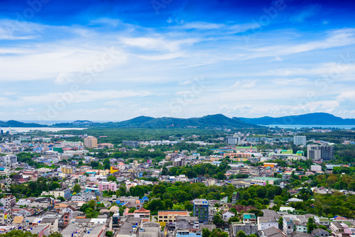 Phuket Town top view from Rang Hill © sirastock