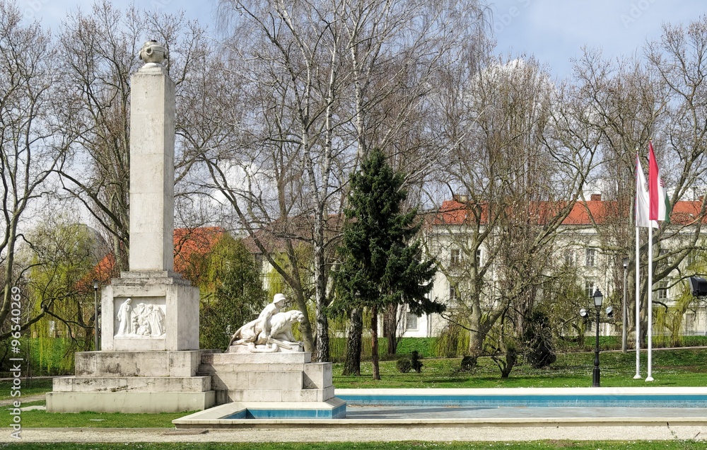 memorial of war in centre of town Gyor in Hungary