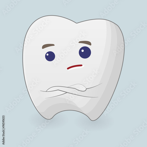 Tooth with folding arms