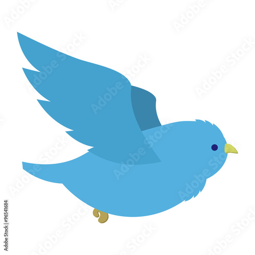 Flying blue bird illustration