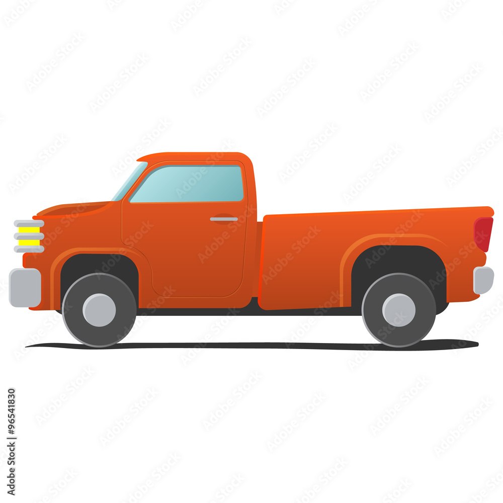Pickup - cartoon car illustration