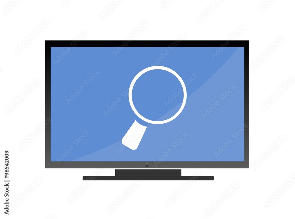 Loupe dans un écran de télévision Loupe dans un écran de télévision