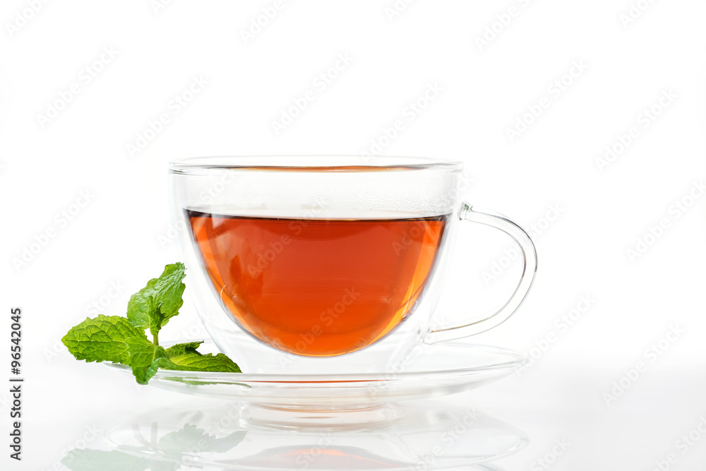 Glass Cup of Tea with a Saucer Glass Cup of Tea with a Saucer