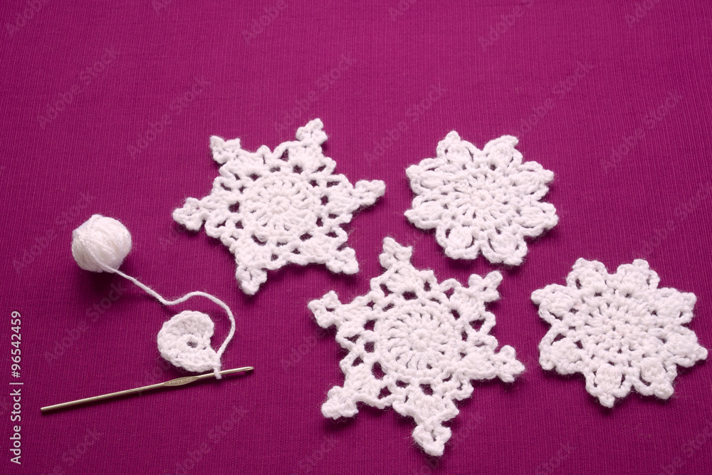 Christmas decoration knitted snowflakes Christmas decoration knitted snowflakes