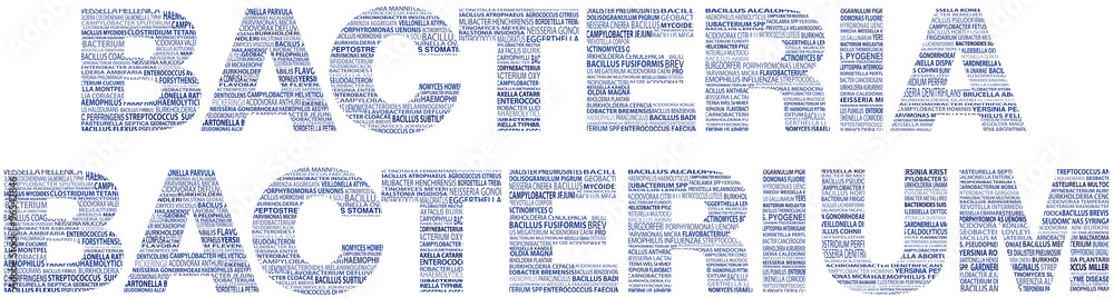 BACTERIA and BACTERIUM words filled with clouds of words related Stock ...
