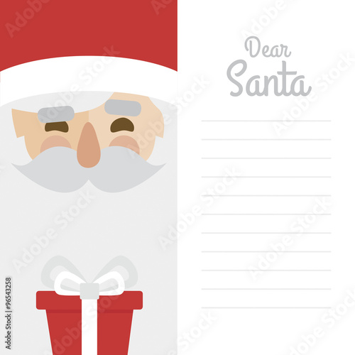 Letter merry christmas illustration of santa claus on white background. dear santa claus