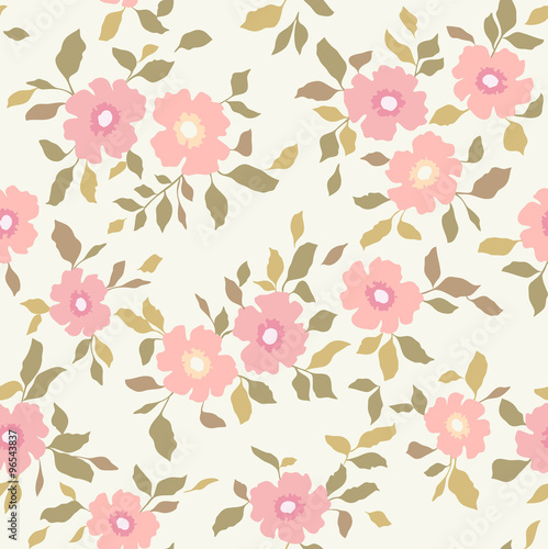 Seamless pink floral background