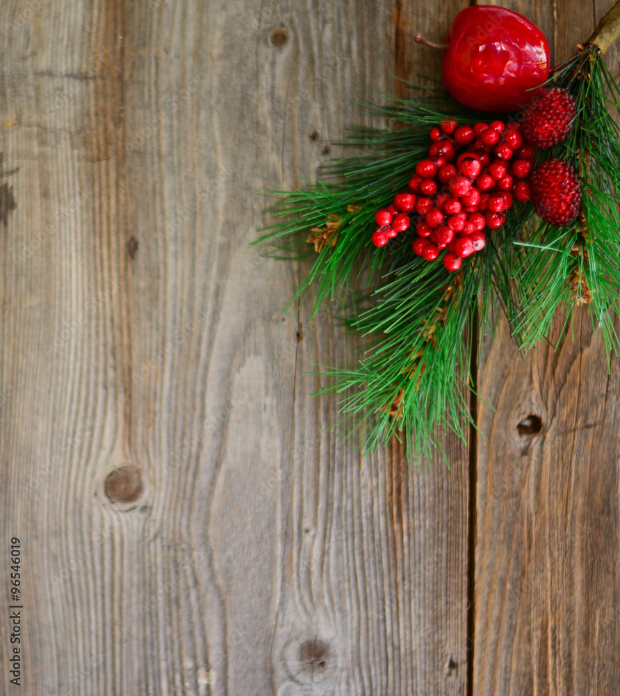 Christmas ornament on wood background Christmas ornament on wood background
