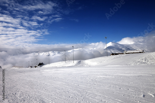 Ski slope at nice day