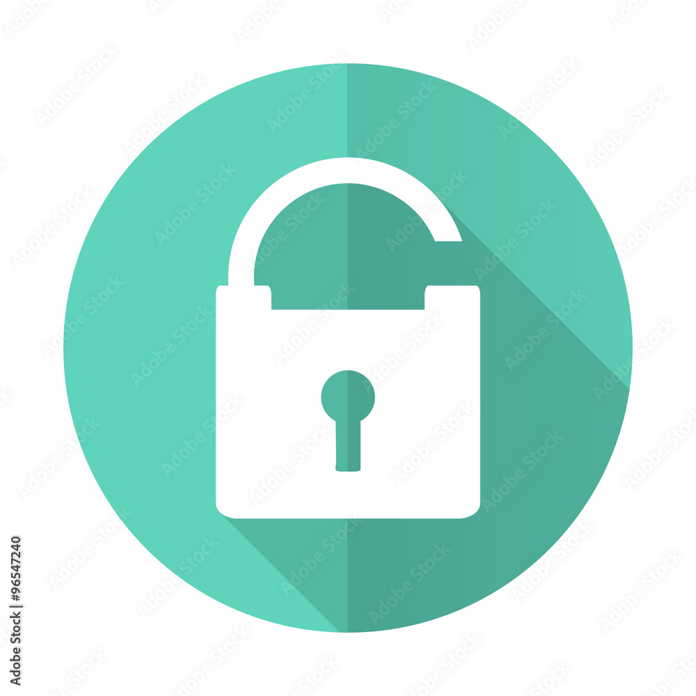 padlock blue flat desgn circle icon with long shadow on white background padlock blue flat desgn circle icon with long shadow on white background