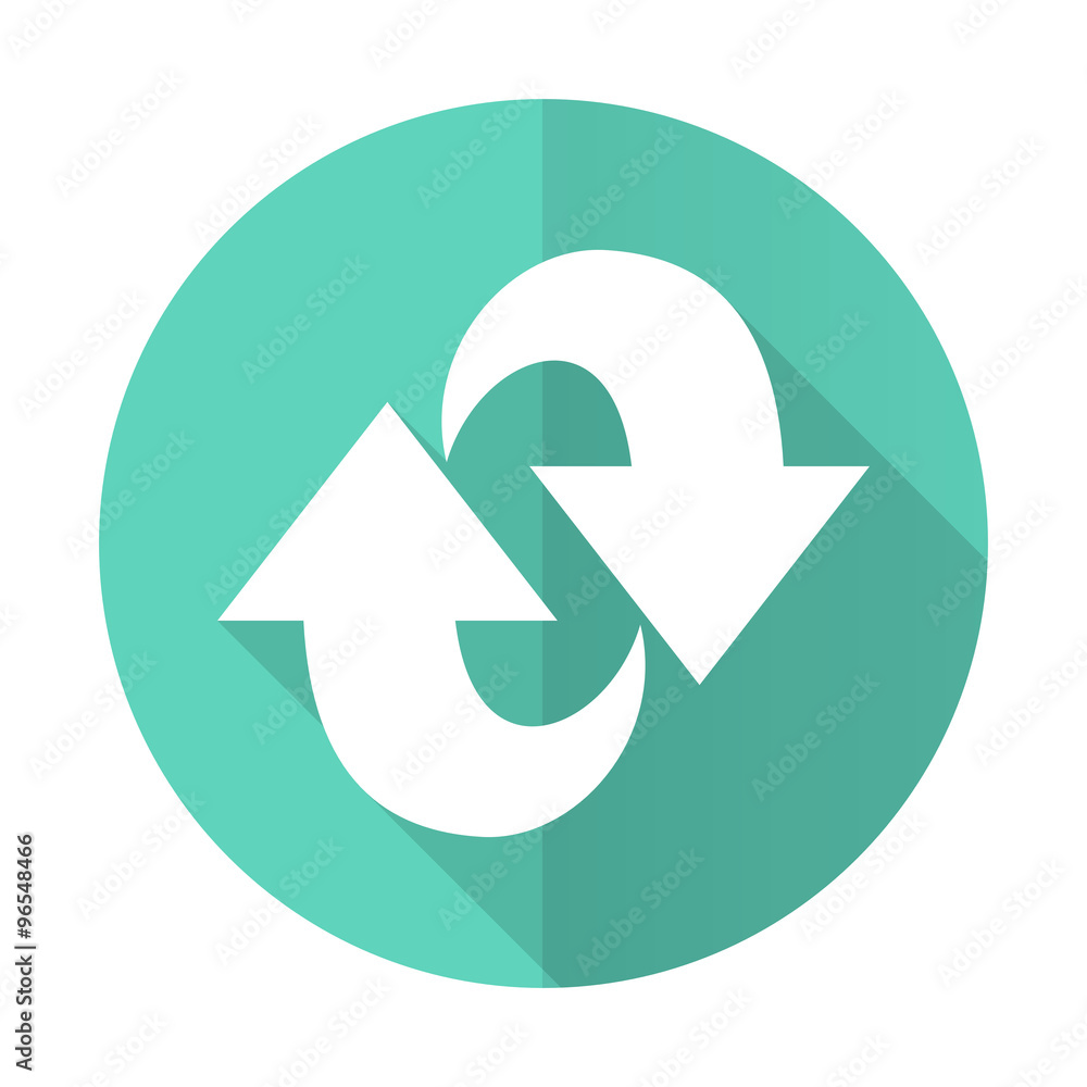 rotation blue flat desgn circle icon with long shadow on white background rotation blue flat desgn circle icon with long shadow on white background