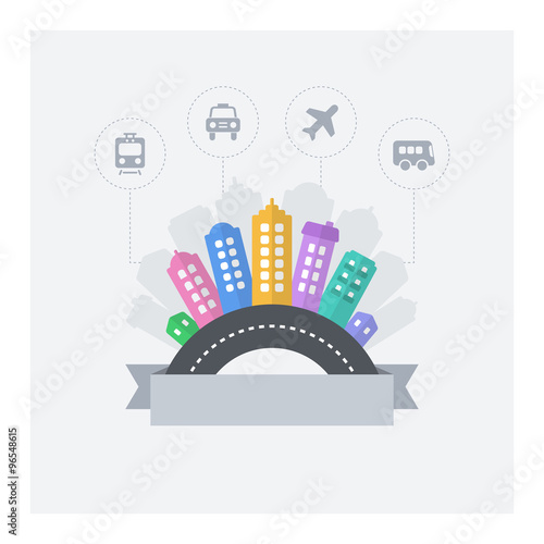Smart city. Vector design of modern smart cityscape.