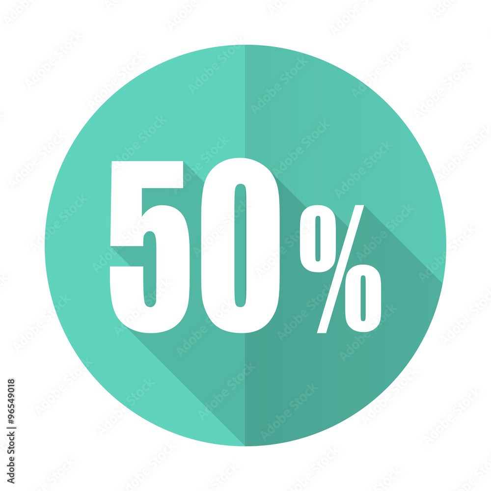 50 percent blue flat desgn circle icon with long shadow on white background 50 percent blue flat desgn circle icon with long shadow on white background