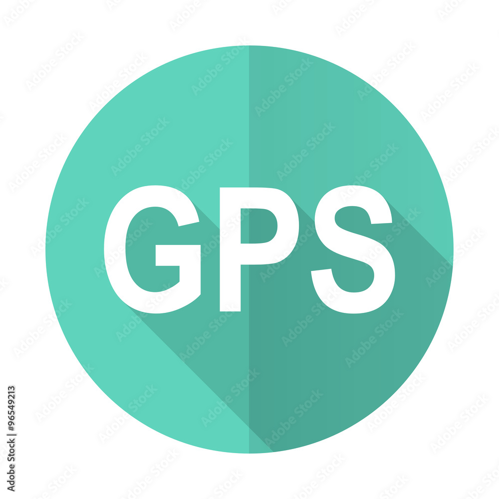 gps blue flat desgn circle icon with long shadow on white background gps blue flat desgn circle icon with long shadow on white background