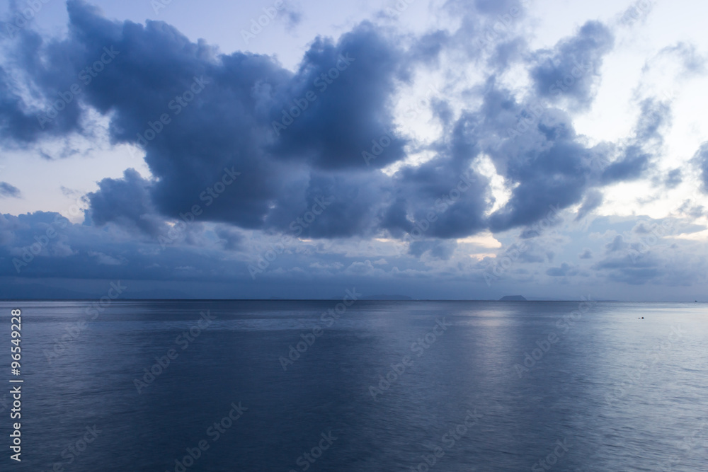 sky with blue storm clouds