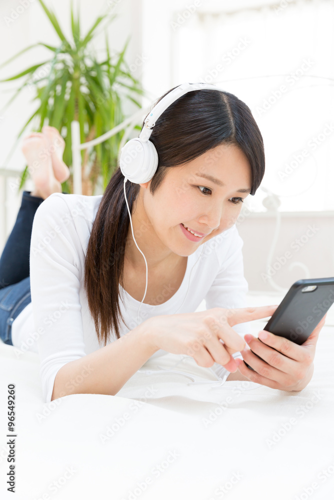 young asian woman using smart phone