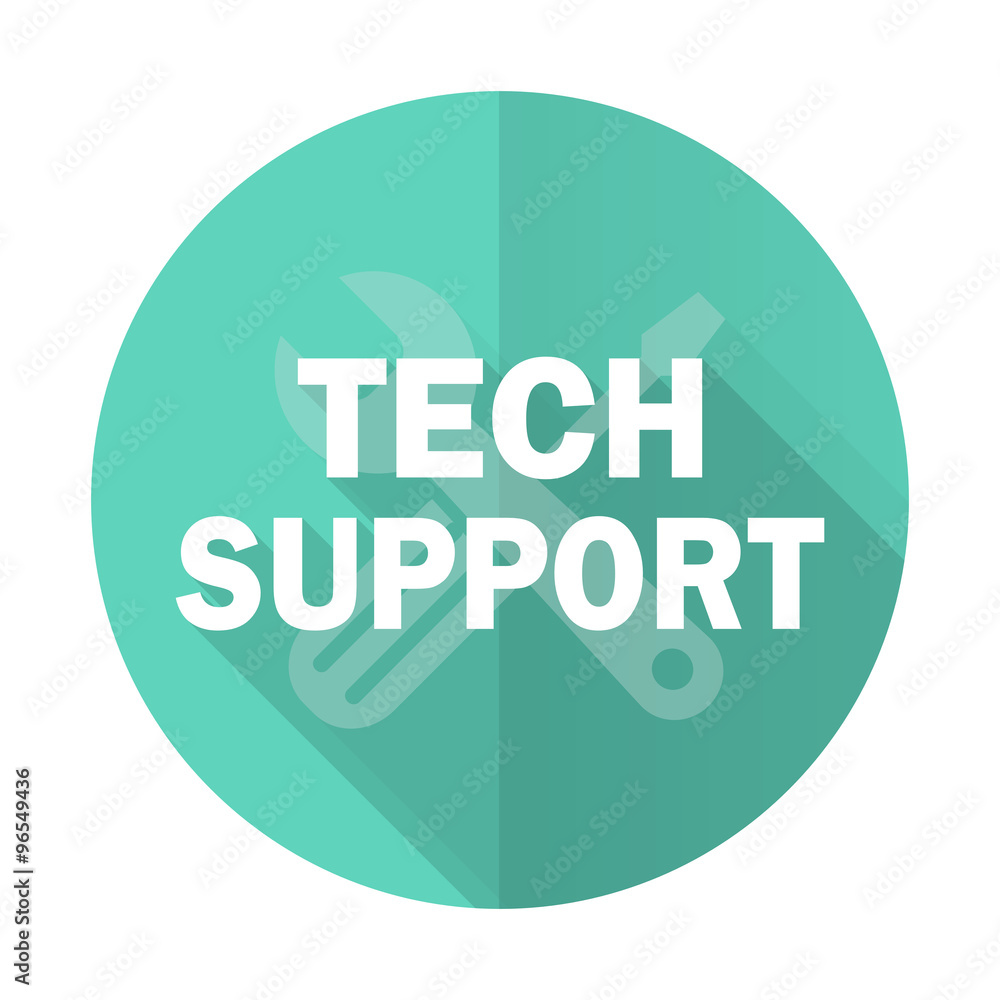 technical support blue flat desgn circle icon with long shadow on white background technical support blue flat desgn circle icon with long shadow on white background