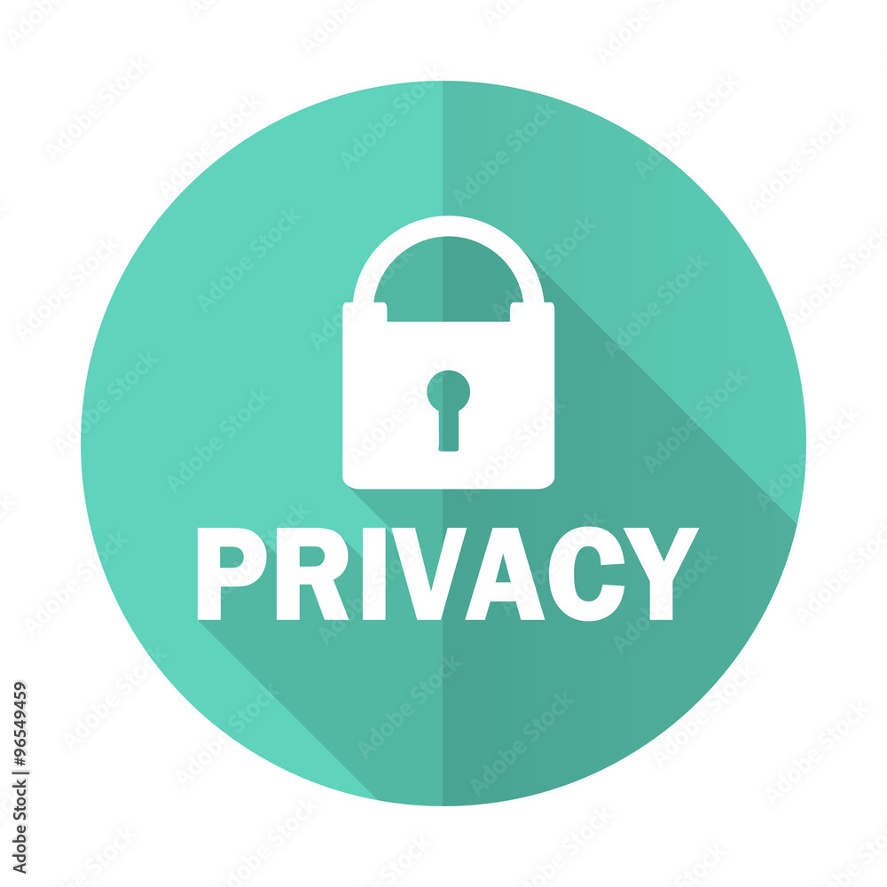 privacy blue flat desgn circle icon with long shadow on white background privacy blue flat desgn circle icon with long shadow on white background