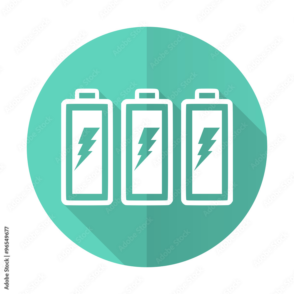 battery blue flat desgn circle icon with long shadow on white background battery blue flat desgn circle icon with long shadow on white background
