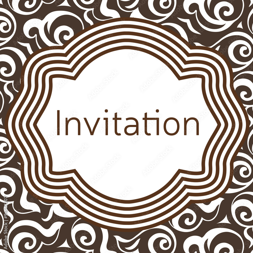 Invitation, wedding or greeting card template. Elegant frame Invitation, wedding or greeting card template. Elegant frame