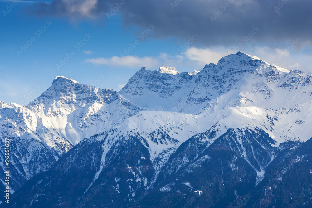 Südtirol, Alpen in der Ortlerregion, Panorama von Burgeis