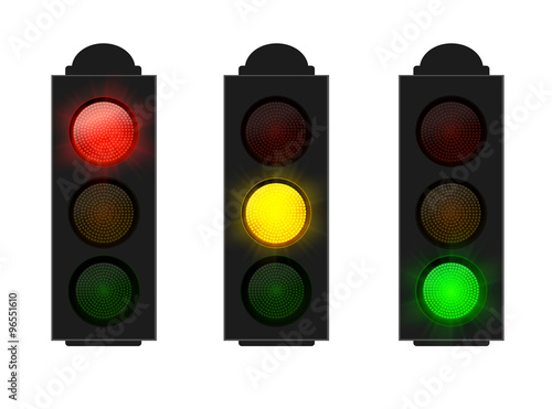 Set of Traffic Lights isolated on white
