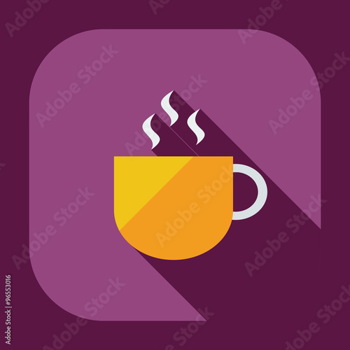 Flat modern design with shadow icons coffee