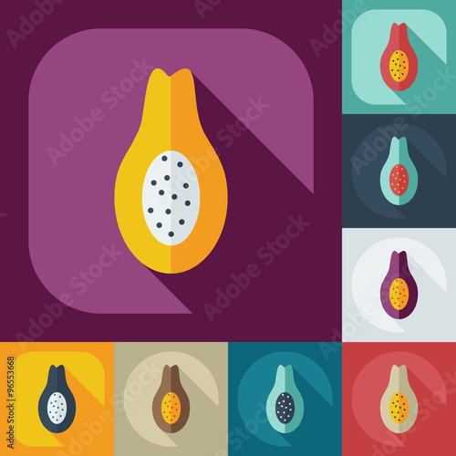 Flat modern design with shadow icons avocado