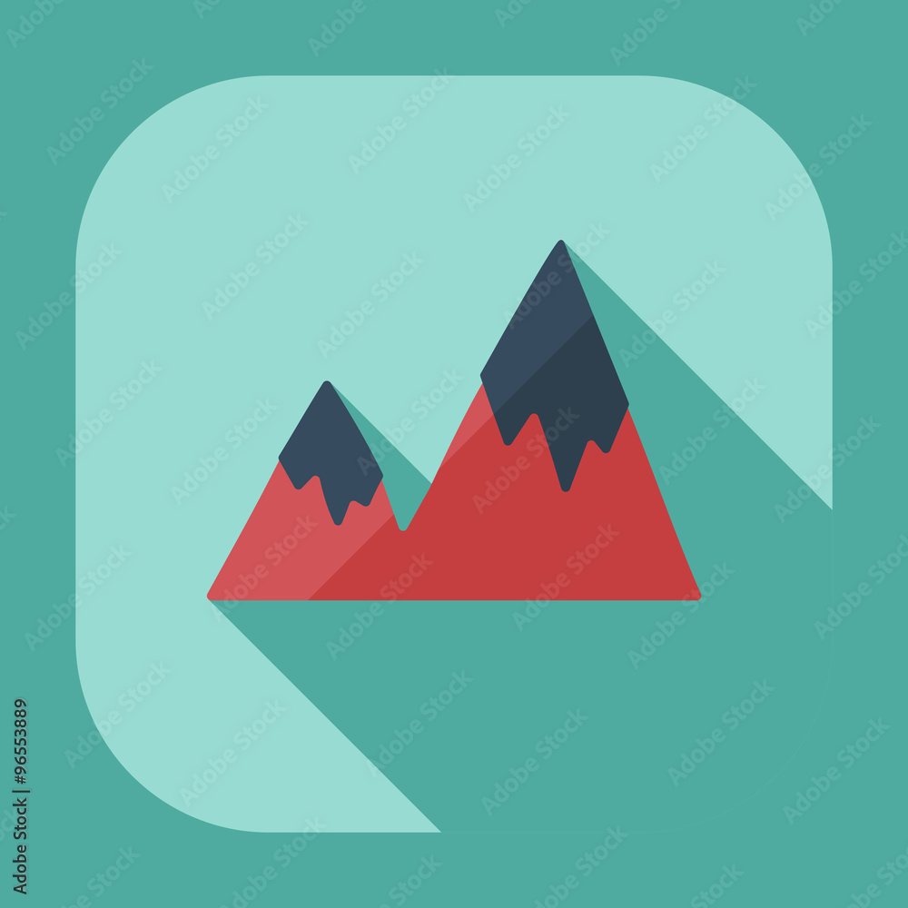 Obraz premium Flat modern design with shadow icons mountains