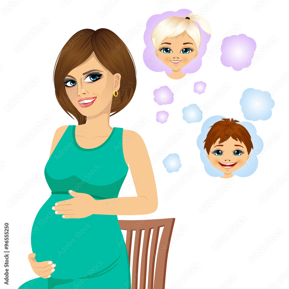 pregnant woman dreaming about her future babies pregnant woman dreaming about her future babies