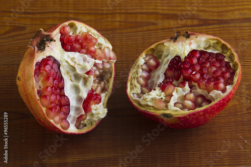 Pomegranate on a wooden background
