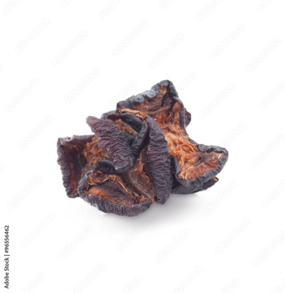 Dry plum on white background Dry plum on white background