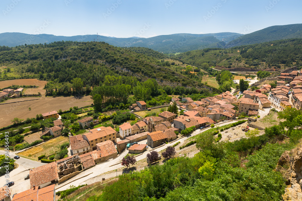 General view of spanish town.  Frias, Province of Burgos
