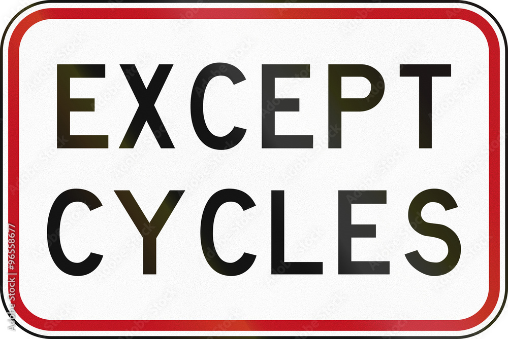 New Zealand road sign - Except buses