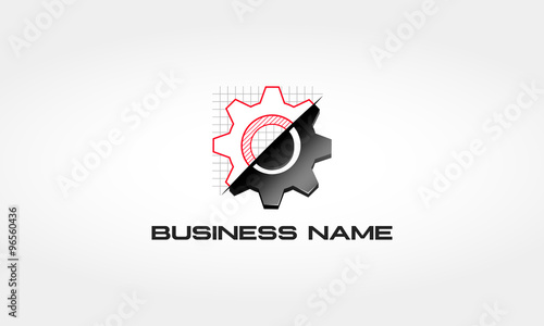 Gear Technical Drawing Logo