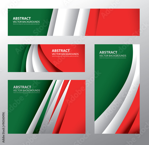 Abstract Italy Flag, Italian Colors (Vector Art)