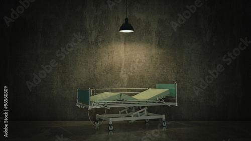 hospital bed in a room photo