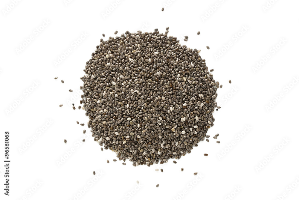 Black chia seeds from above Black chia seeds from above