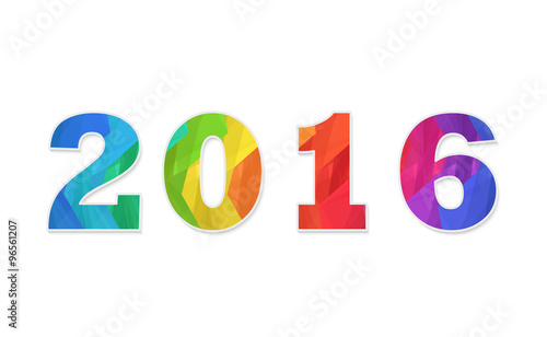 Happy new year 2016 colorful flat design vector illustration concept