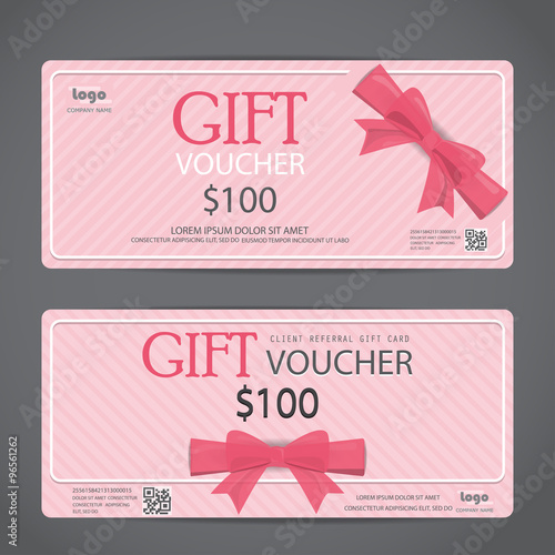sweet pink gift voucher template