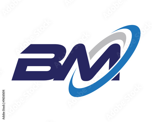 BM Letter Swoosh Media Logo