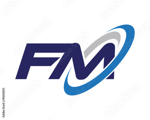 FM Letter Swoosh Media Logo