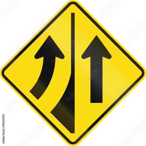 Free Download New Zealand road sign W11-7-L - Added lane to the left - GFXLoad