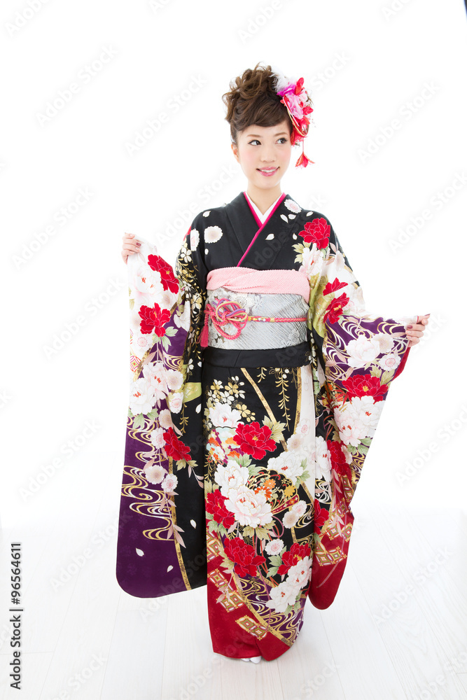 振袖を着た女性 振袖を着た女性
