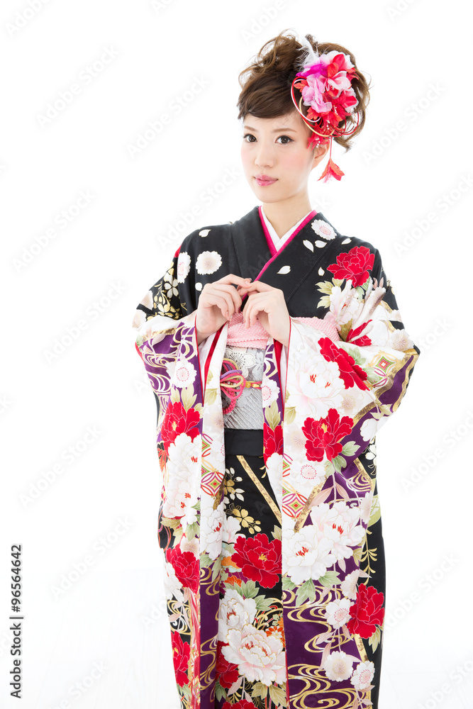 振袖を着た女性 振袖を着た女性