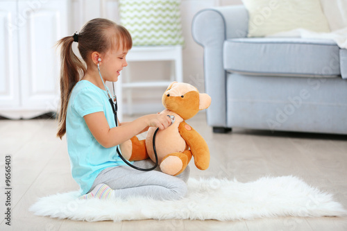 Little cute girl with steth...