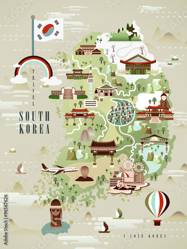South Korea travel map